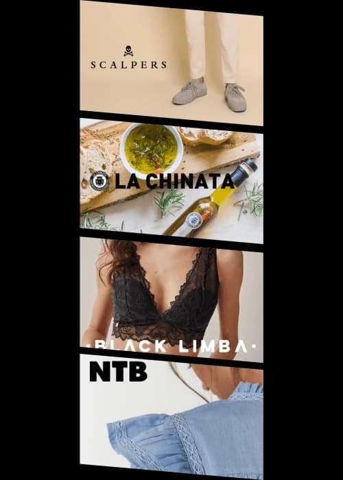Collage de clientes de Factor Libre: Scalpers, La Chinata, Black Limba y NTB